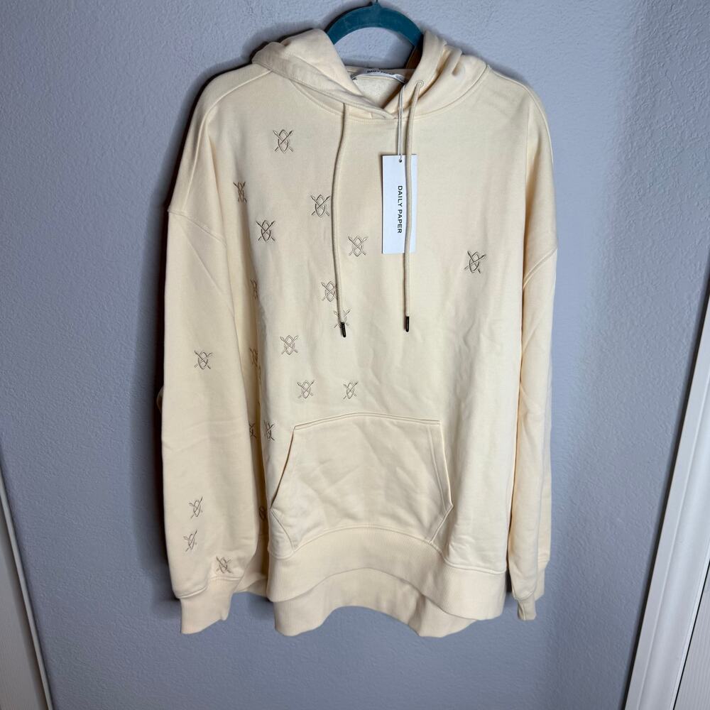 NWT Daily Paper Oversized Star Cream Hoodie
